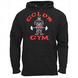 Sudadera Negra logo Rojo  Gold`s Gym capucha.