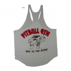 Camiseta Tirantes Pitbull Gym Blanca.