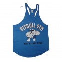 Camiseta Tirantes Pitbull Gym  Azul.