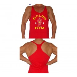 Camiseta Tirantes Joe Gold's Gym Roja.
