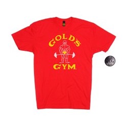 Golds Gym Old Joe Logo T-Shirt Granate..