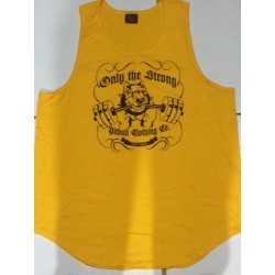 Camiseta Tirantes ancha Pitbull Gym Amarilla.