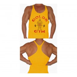 Camiseta Tirantes Joe Gold's Gym Amarilla.