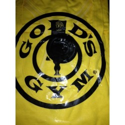 Camiseta Tirantes Gold's  Gym Amarilla Letras Rojas.