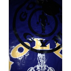 Camiseta Tirantes  Gold's Gym Azul logo Amarillo.