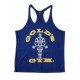 Camiseta Tirantes Joe Gold's Gym Azul logo Amarillo.
