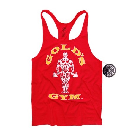 Camiseta Gold's Gym Tirantes Roja logo Amarillo - SportGim