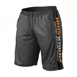 Pantalon Corto Bodybuilding Gris y Negro.